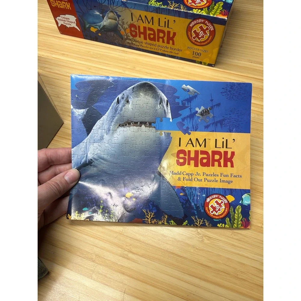Madd Capp Jr I Am Lil Shark 100 Piece Animal Shaped Jigsaw Puzzle Complete